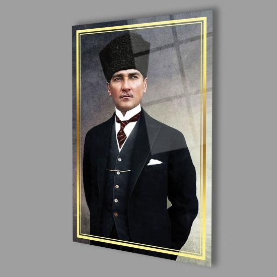 Modernist Atatürk Cam Tablo