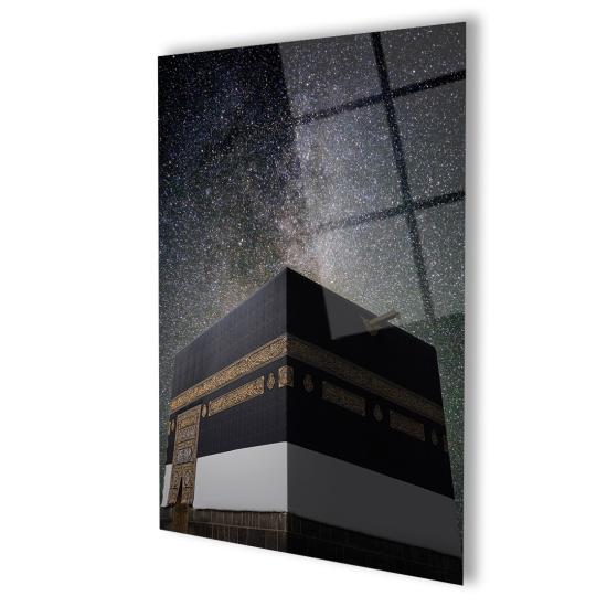 Modern Siyah Temalı Kabe Cam Tablo