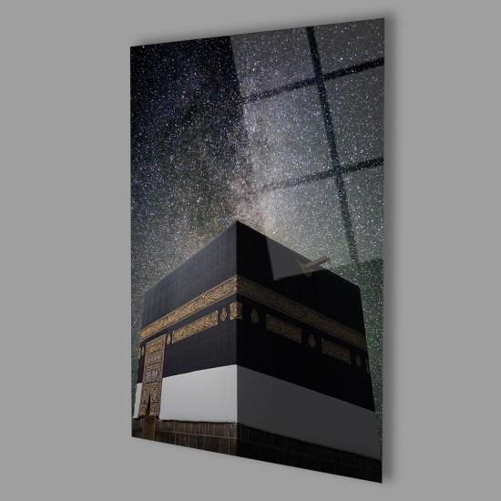 Modern Siyah Temalı Kabe Cam Tablo