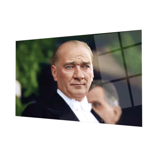 Yatay Atatürk Büyük Hediyelik Cam Tablo