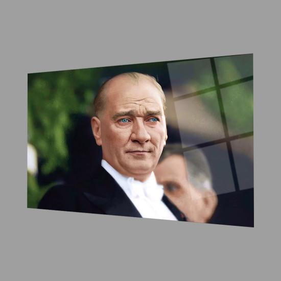 Yatay Atatürk Büyük Hediyelik Cam Tablo
