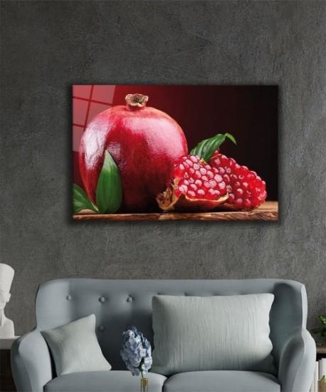 Nar Temalı Modern Cam Tablo