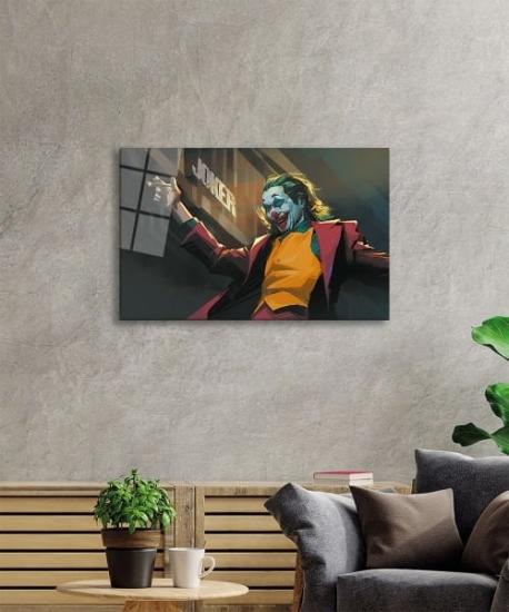 Yatay Joker Film Temalı Cam Tablo