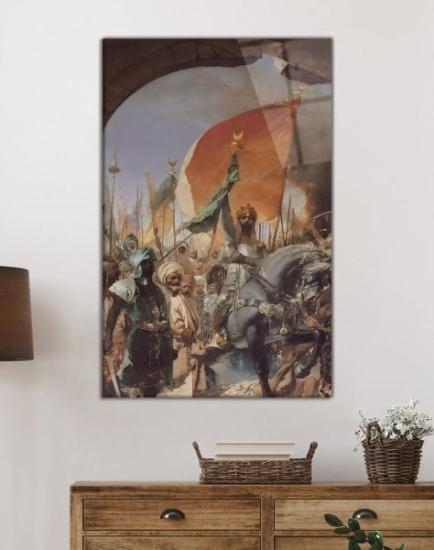 Dikey İstanbulun Fetihi Tablosu Cam Tablo