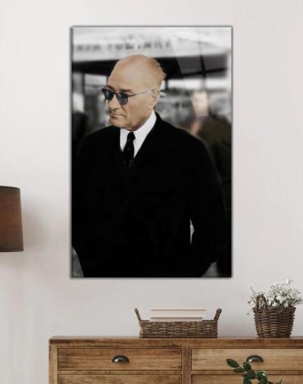 Atatürk Dikey Şık Tasarım Cam Tablo