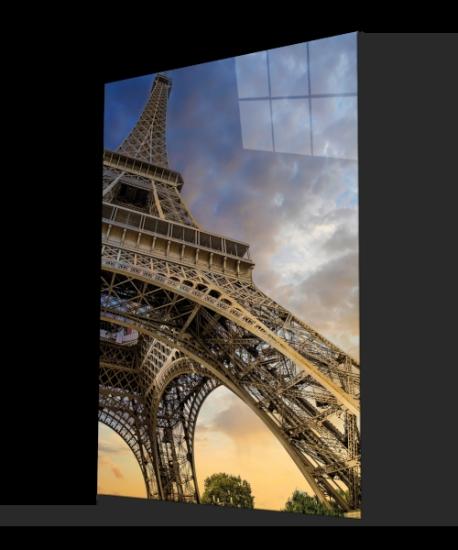 Dikey Eyfel Kulesi Cam Tablo