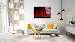 Kırmızı Joker Yazılı Cam Tablo