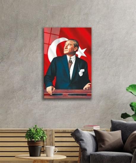 Atatürk Cam Tablo Dayanıklı Temperli Cam Tablo