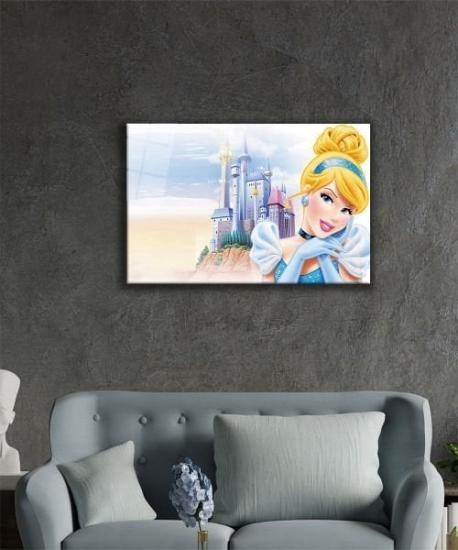 Yatay Sindirella  Disney Prensesi Cam Tablo