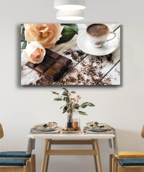 Kahve Çikolata Gül ve Mutfak Cam Tablo