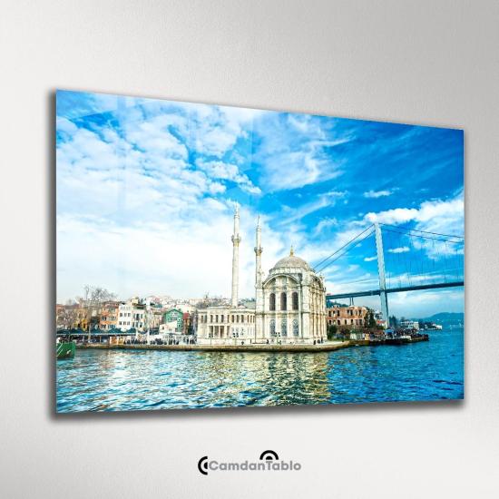 Yatay Ortaköy Camii Manzara Cam Tablo