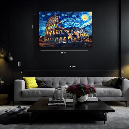 Colosseum ve Yıldızlı Gece Cam Tablo