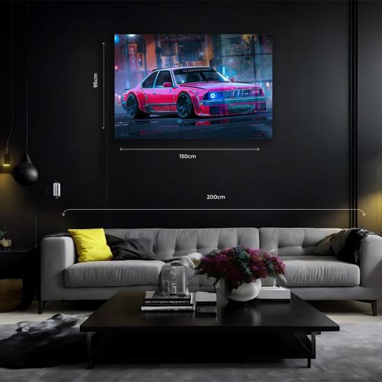 Kırmızı BMW Spor Otomobil Camdan Tablo