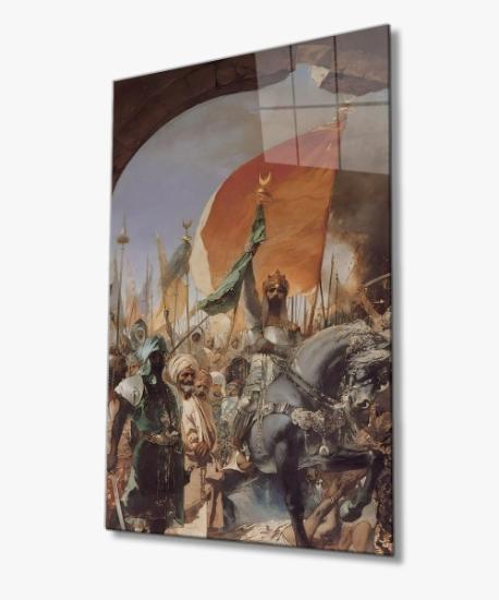 Dikey İstanbulun Fetihi Tablosu Cam Tablo