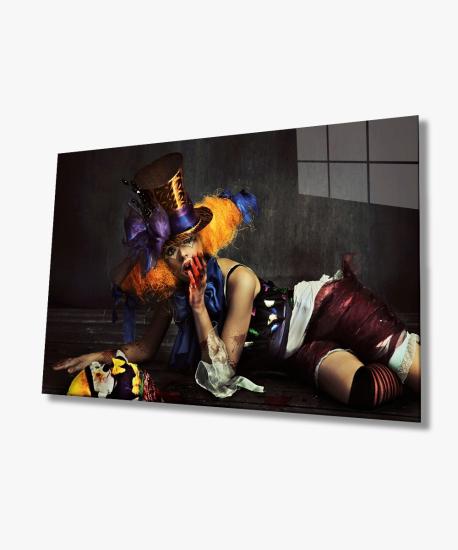 Yatay Kadın Joker Cam Tablo