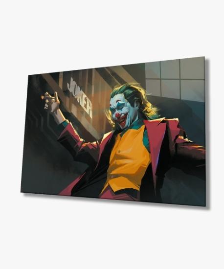 Yatay Joker Film Temalı Cam Tablo