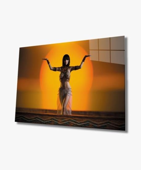 Mısır Kraliçesi Temalı Cam Tablo