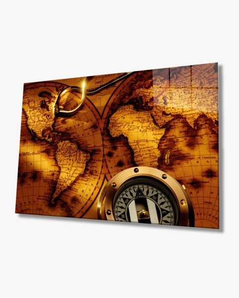 Eksi%20Dünya%20Haritası%20Modern%20Görünüm%20Cam%20Tablo